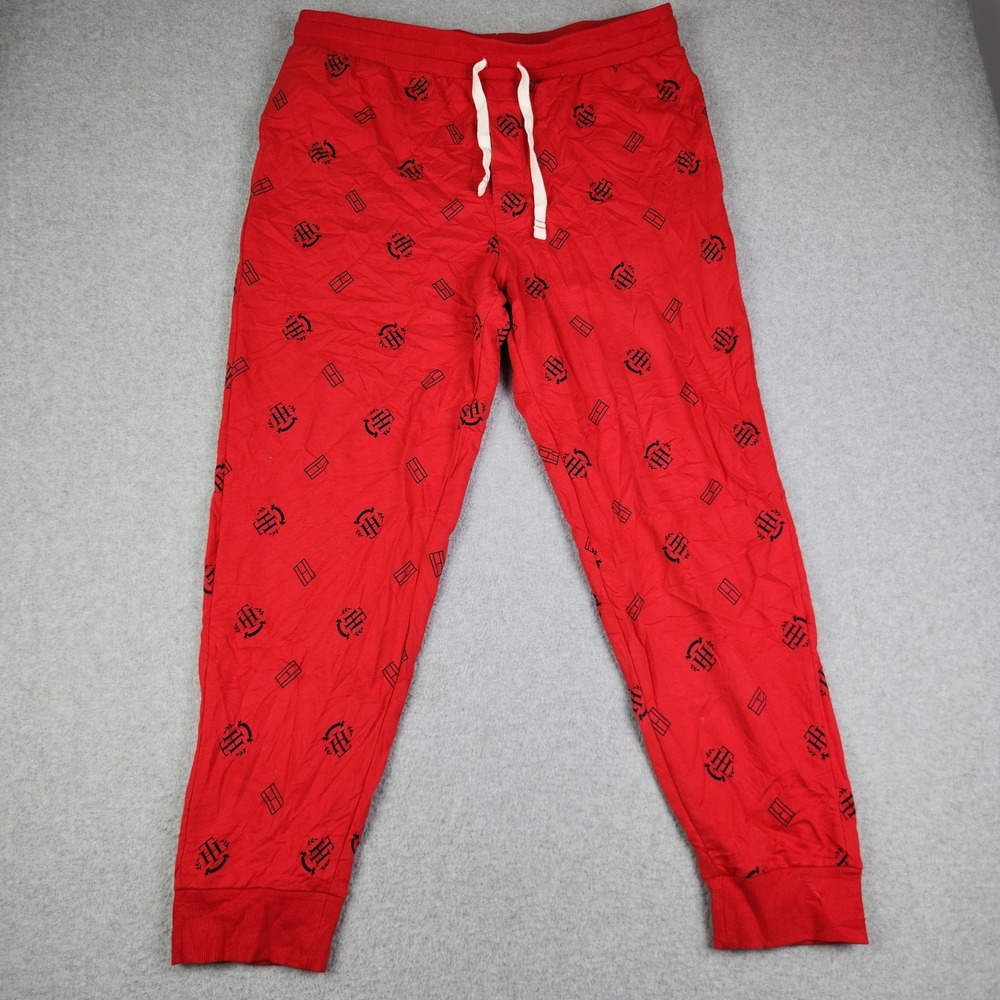 Tommy Hilfiger‎ Sleepwear Pants Mens Large Red Monogram Logo Drawstring Waist